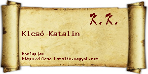 Klcsó Katalin névjegykártya
